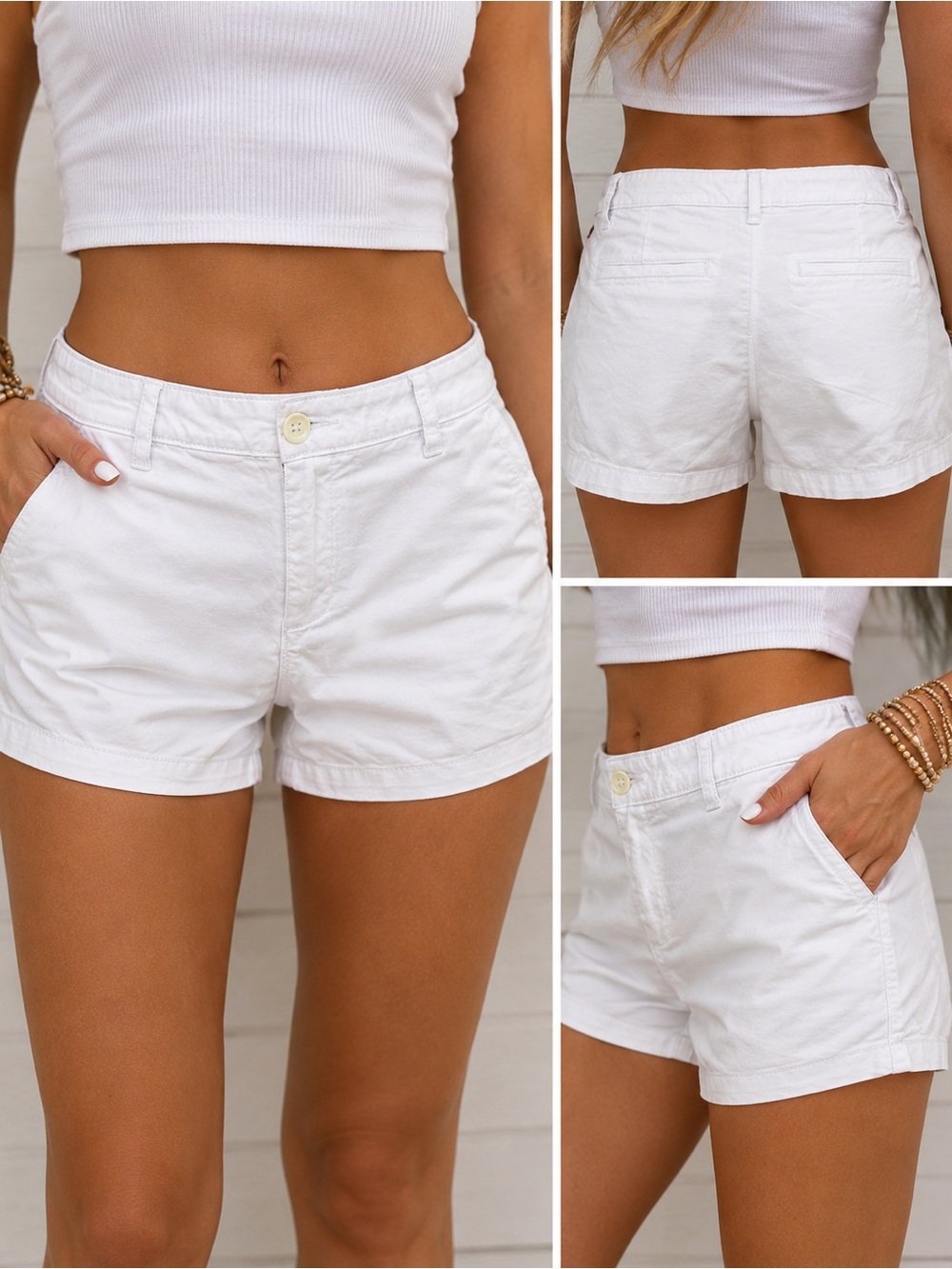 Amazon Essentials White Chino Shorts – Size 2